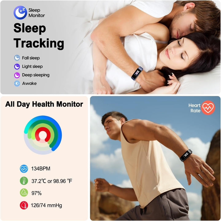 Lisslune | Blood Pressure and Heart Rate Monitor Smartwatch | Waterproof, Sleep Tracking & Fitness Insights for Daily Health Management