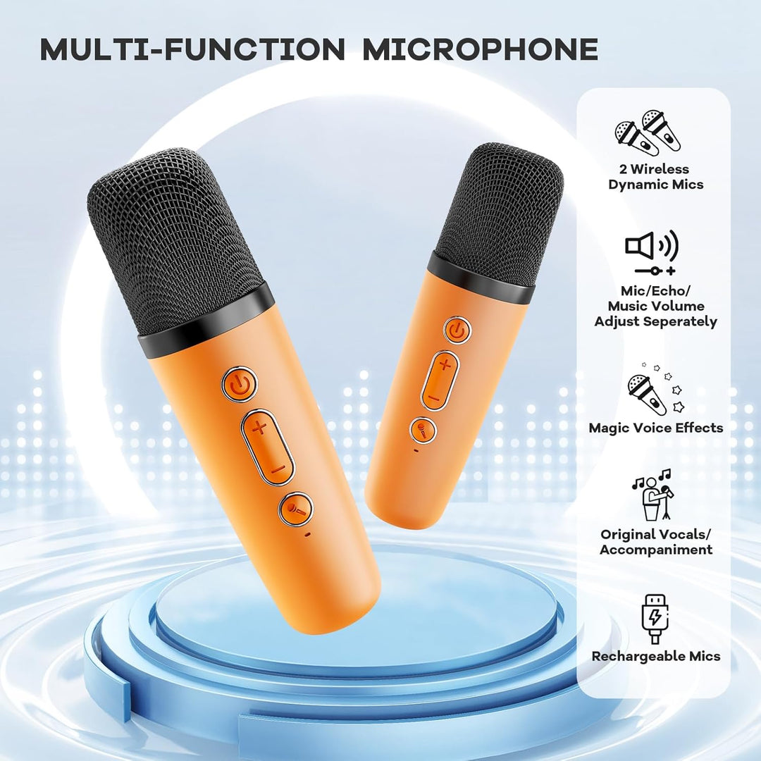 Lisslune | Portable Mini Karaoke Machine with Bluetooth Speaker & 2 Wireless Mics – Veylo