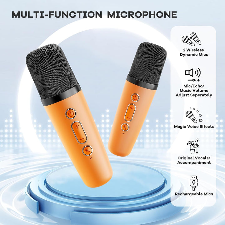 Lisslune | Portable Mini Karaoke Machine with Bluetooth Speaker & 2 Wireless Mics – Veylo