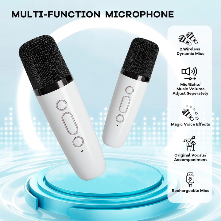 Lisslune | Portable Mini Karaoke Machine with Bluetooth Speaker & 2 Wireless Mics – Veylo