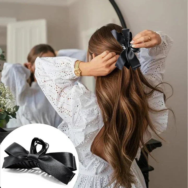 Lisslune | Large Hair Clips with Satin Bows