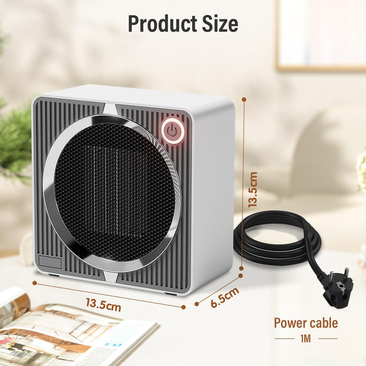 Lisslune | 500W Electric PTC Ceramic Heater | Rapid Heating, Energy Efficient & Safe for Indoor Use in Winter