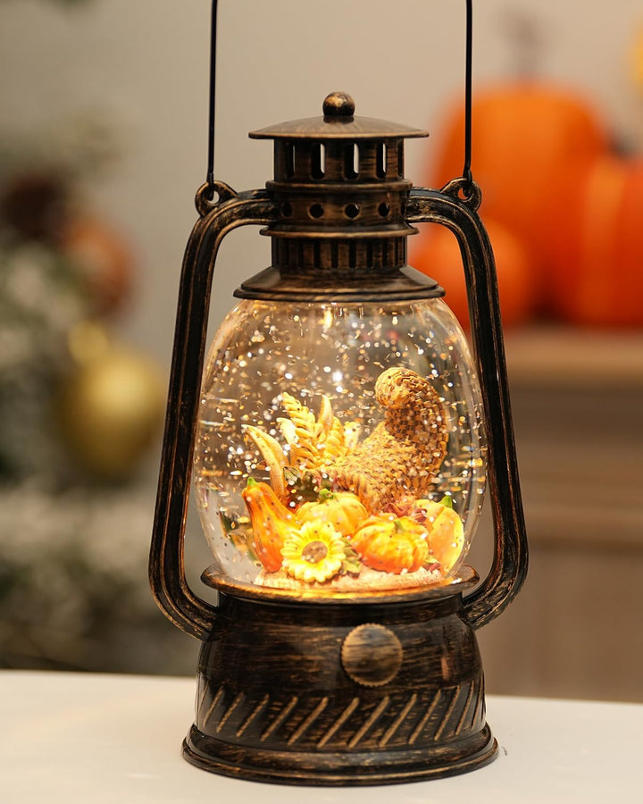 Lisslune | Autumn Gloss Decorative Lamp with Pumpkins – Warm LED Light and 6-Hour Timer