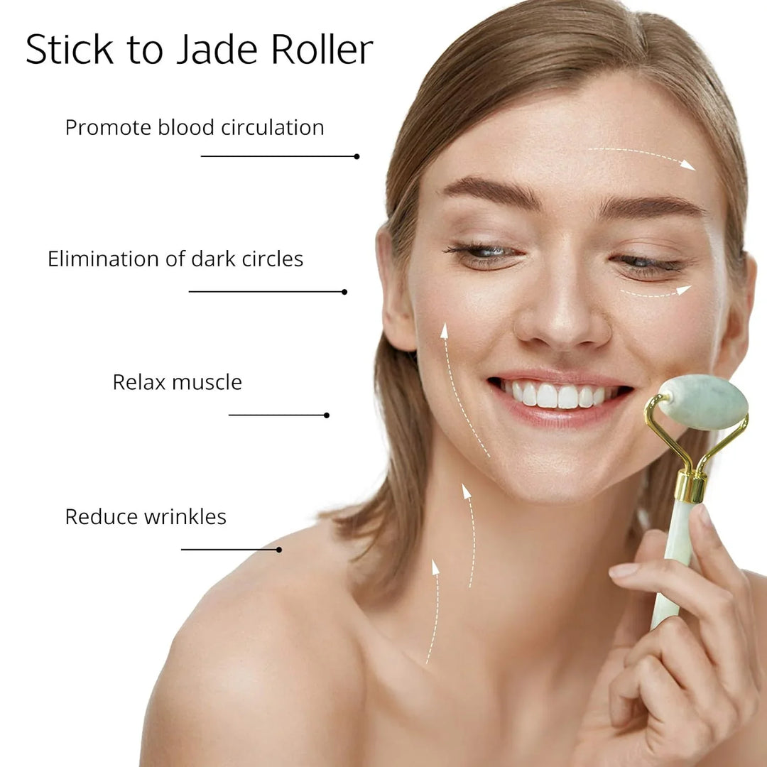 Lisslune | Instant Glow Gua Sha & Jade Roller Set | For radiant skin and natural relaxation