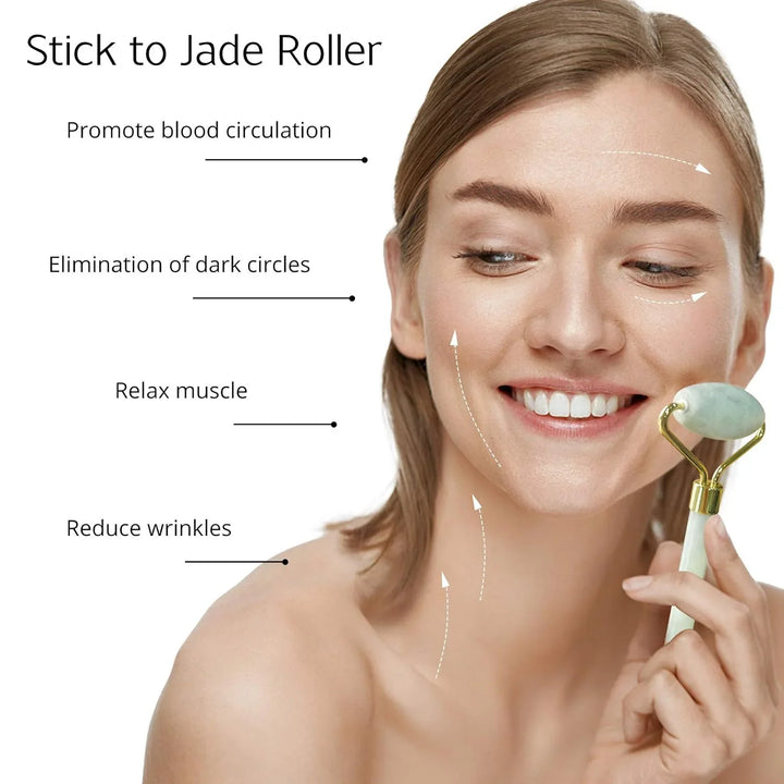 Lisslune | Instant Glow Gua Sha & Jade Roller Set | For radiant skin and natural relaxation