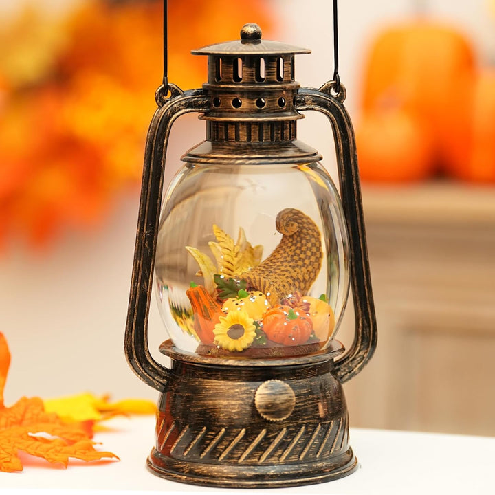 Lisslune | Autumn Gloss Decorative Lamp with Pumpkins – Warm LED Light and 6-Hour Timer