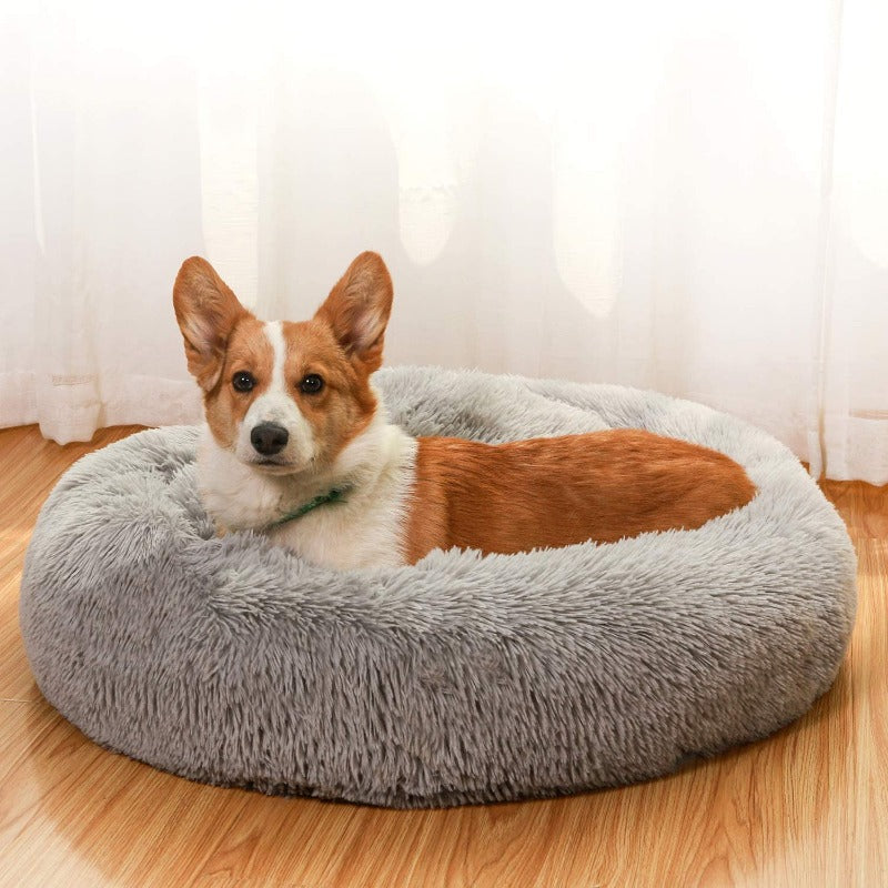 Lisslune | Beef Plush Calming Donut Dog Bed for Small to Large Dogs