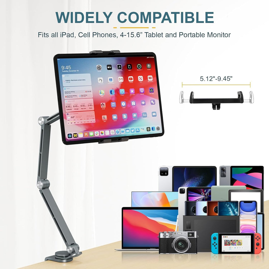 Lisslune | Adjustable Aluminum Tablet Desk Stand with 360° Rotation – Movaro