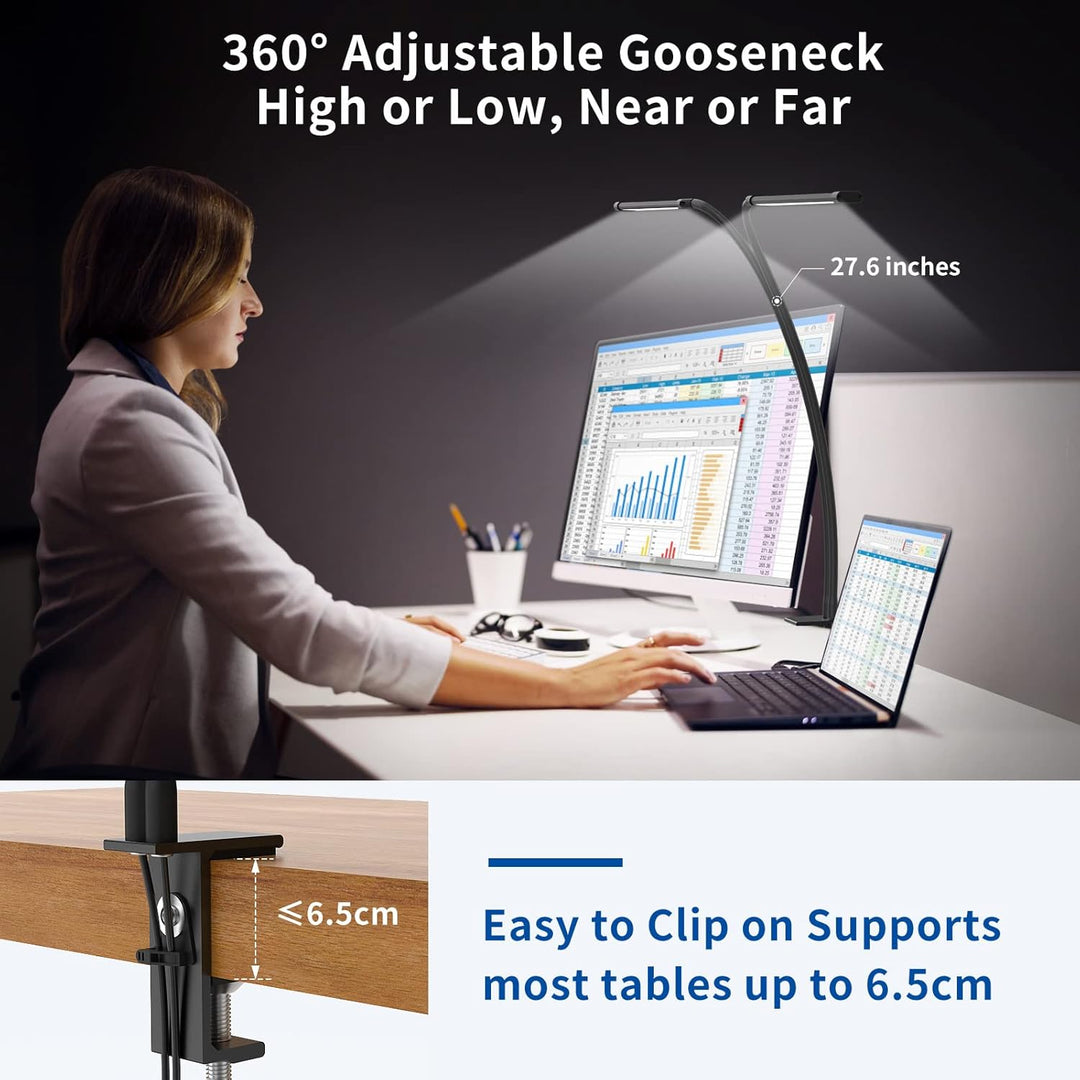 Lisslune | 77 LED Desk Clamp Lamp with 70cm Flexible Gooseneck – Ravien