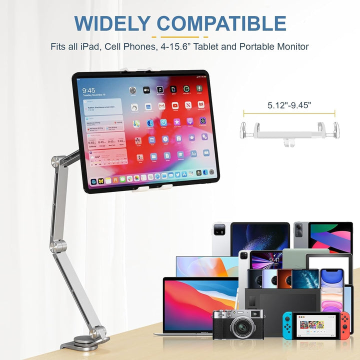 Lisslune | Adjustable Aluminum Tablet Desk Stand with 360° Rotation – Movaro