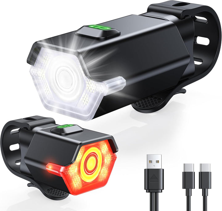Lisslune | Rechargeable Bike Light Set with 3+6 Modes & Side Lighting – RoadBeam