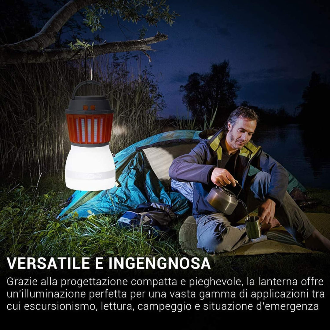 Lisslune | Solar LED Mosquito Lamp with Integrated Lantern – Effective Insect Protection and Lighting for Garden and Camping