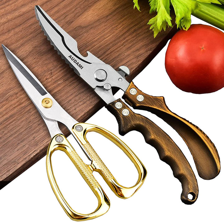 Lisslune | Kitchen Scissors Heavy-Duty Kitchen Scissors Set 2-Pack, Poultry Scissors Heavy-Duty Professional Quick