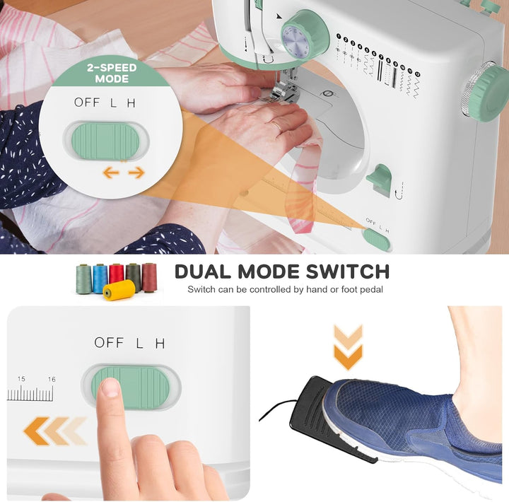 Lisslune | Portable Sewing Machine with 12 Stitches & Extension Table – StitchPro