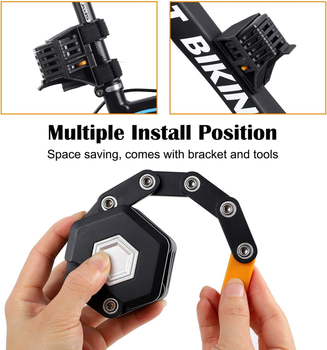 Lisslune | SafeRide Foldable Heavy-Duty Anti-Theft Bike Lock – Ultra Strong Security Chain