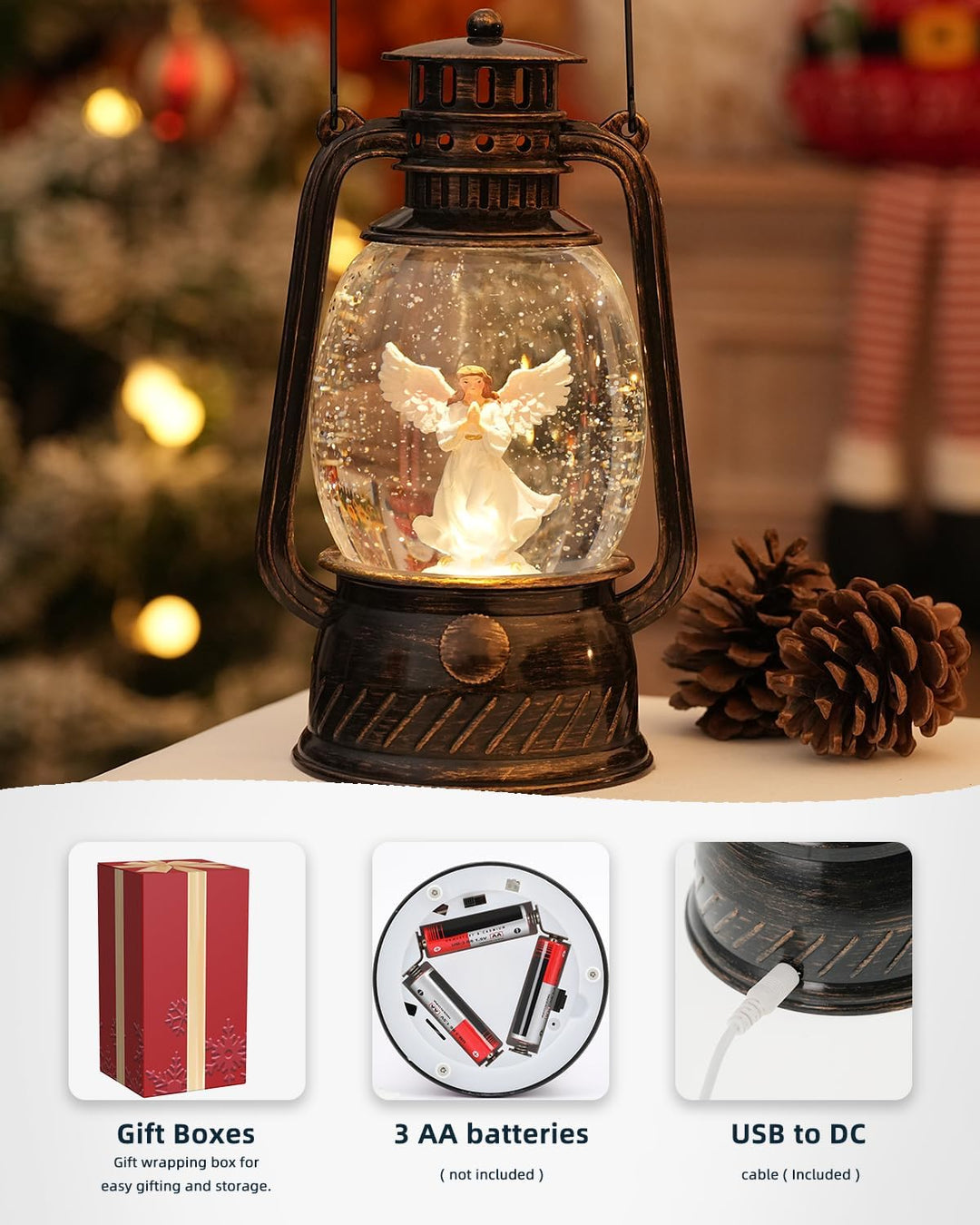 Lisslune | Autumn Gloss Decorative Lamp with Pumpkins – Warm LED Light and 6-Hour Timer