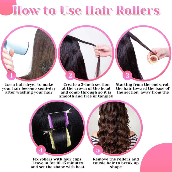 Lisslune | Self-adhesive hair rollers | For voluminous and long-lasting curls