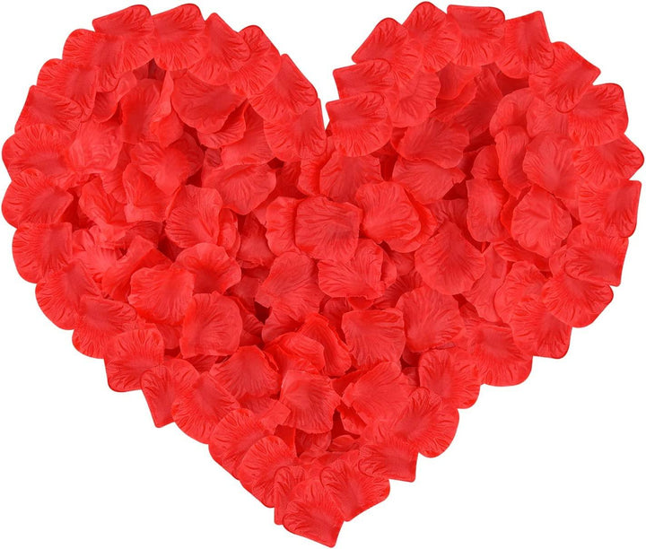 Lisslune | Romantic Elegance Silk Rose Petals Collection: 1000 Luxurious Red Petals for Memorable Celebrations