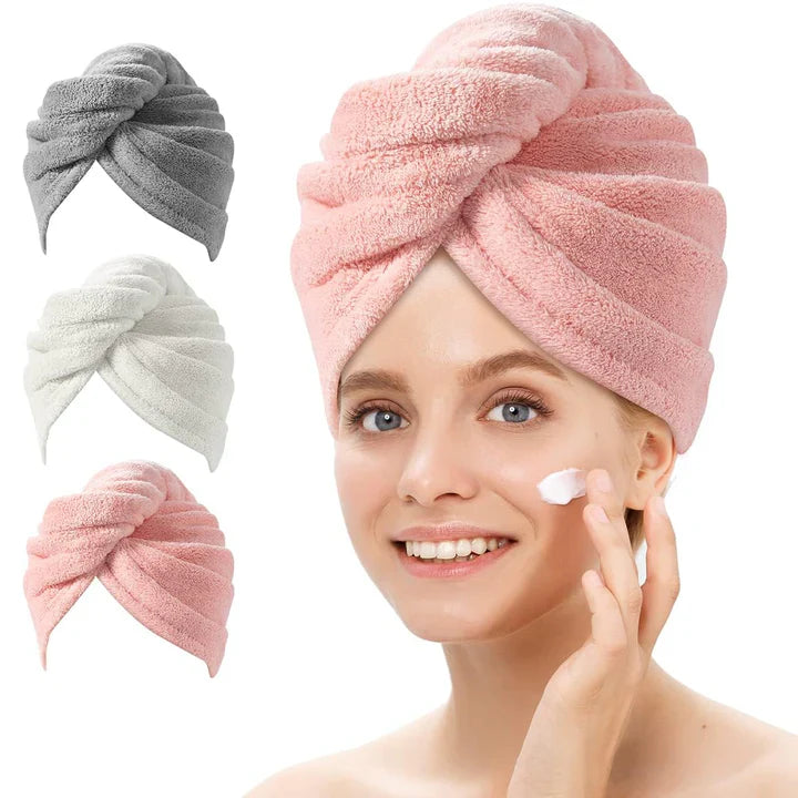 Lisslune | Microfiber Hair Towel Set | 3 Pack for Quick Drying