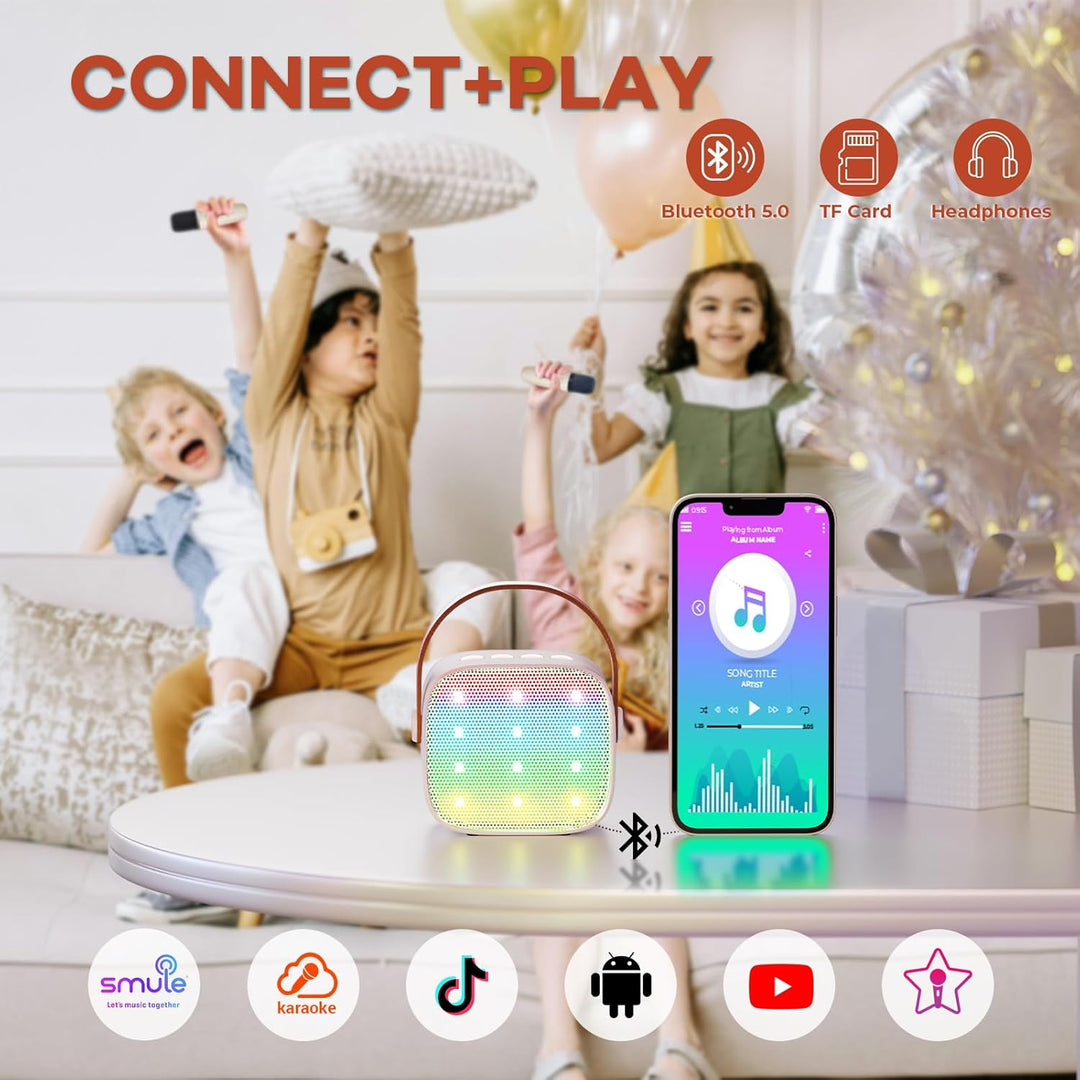 Lisslune | Portable Mini Karaoke Machine with Bluetooth Speaker & 2 Wireless Mics – Veylo