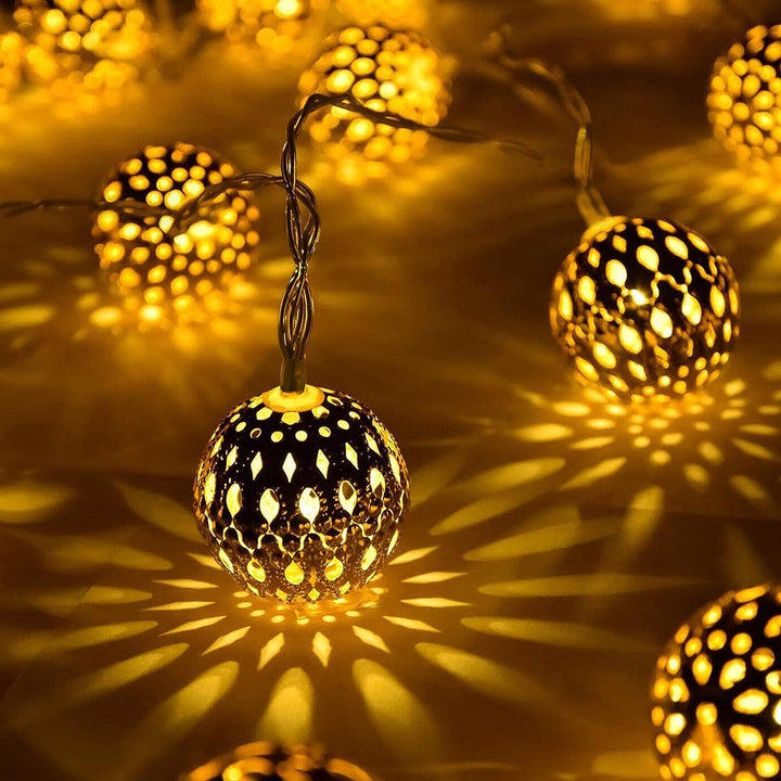 Lisslune | Moroccan Style Waterproof Solar String Lights - SunGlow Strings