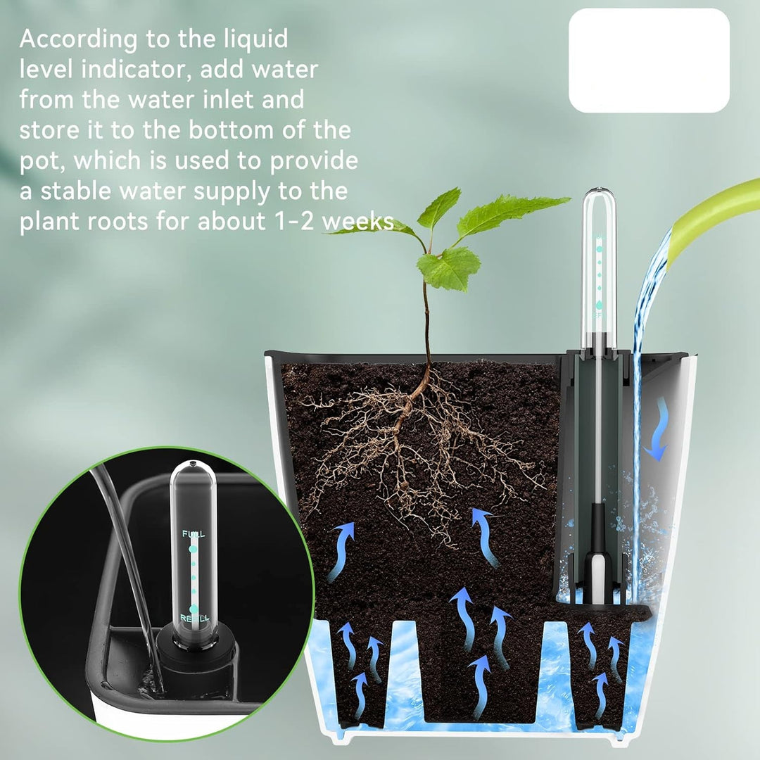 Lisslune | Flower pot with irrigation system – Self-watering plant pot for indoor and outdoor use
