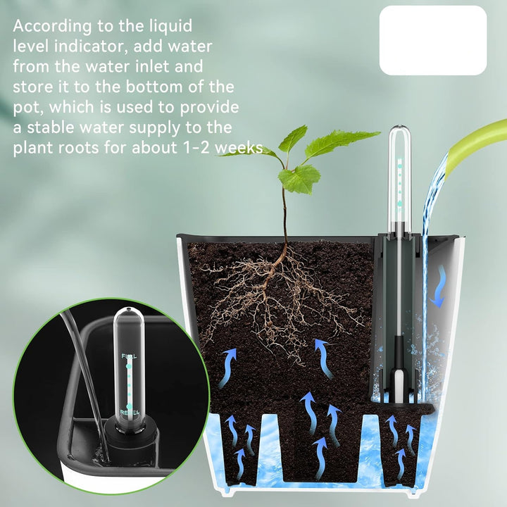 Lisslune | Flower pot with irrigation system – Self-watering plant pot for indoor and outdoor use