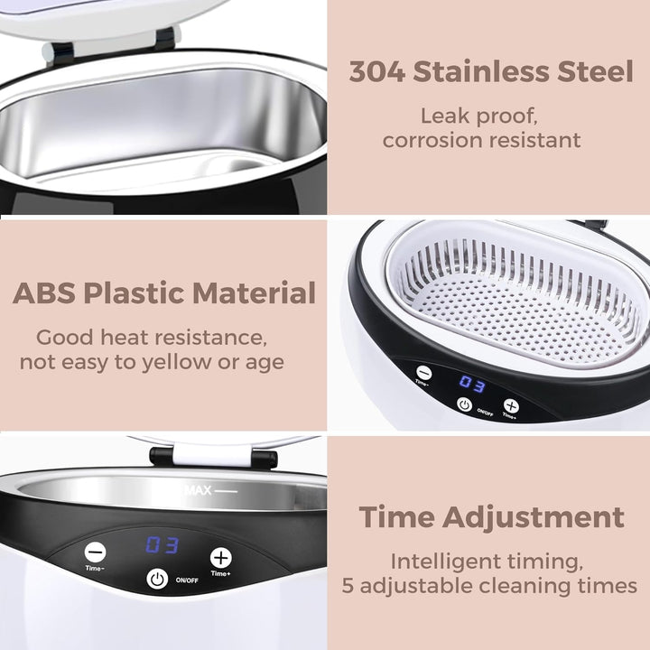 Lisslune | Ultrasonic Jewellery Cleaner 650ml with Watch Holder – ShineMate