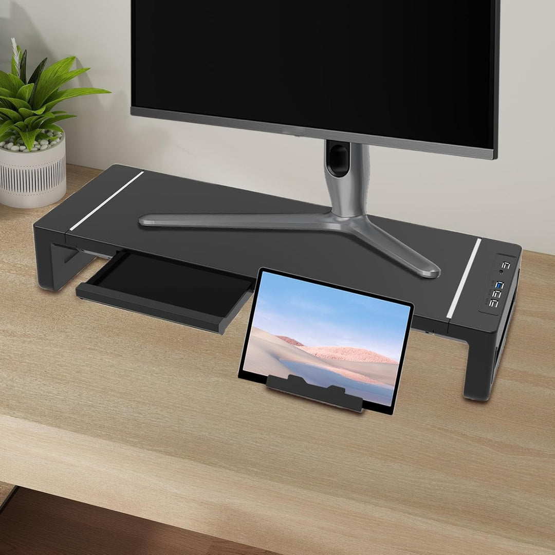 Lisslune | Height Adjustable Monitor Stand with Drawer – Stravon