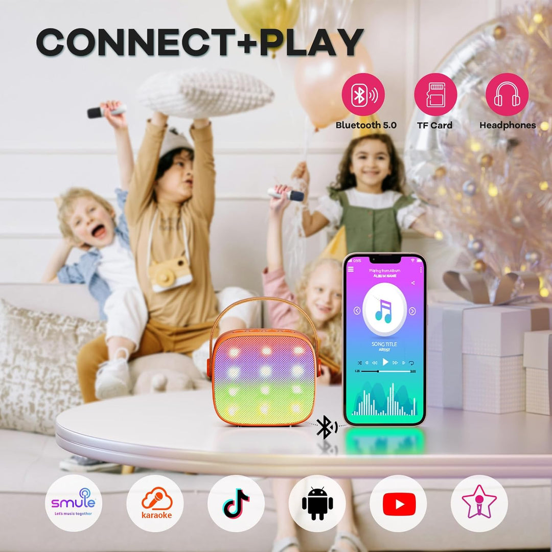 Lisslune | Portable Mini Karaoke Machine with Bluetooth Speaker & 2 Wireless Mics – Veylo