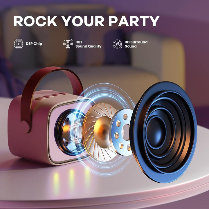Lisslune | Portable Mini Karaoke Machine with Bluetooth Speaker & 2 Wireless Mics – Veylo