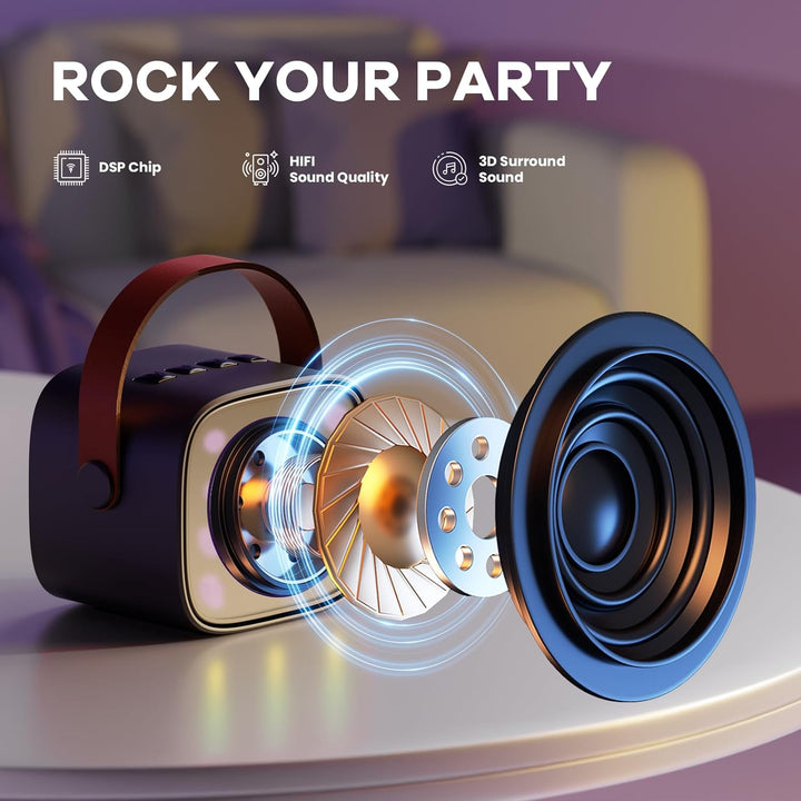 Lisslune | Portable Mini Karaoke Machine with Bluetooth Speaker & 2 Wireless Mics – Veylo