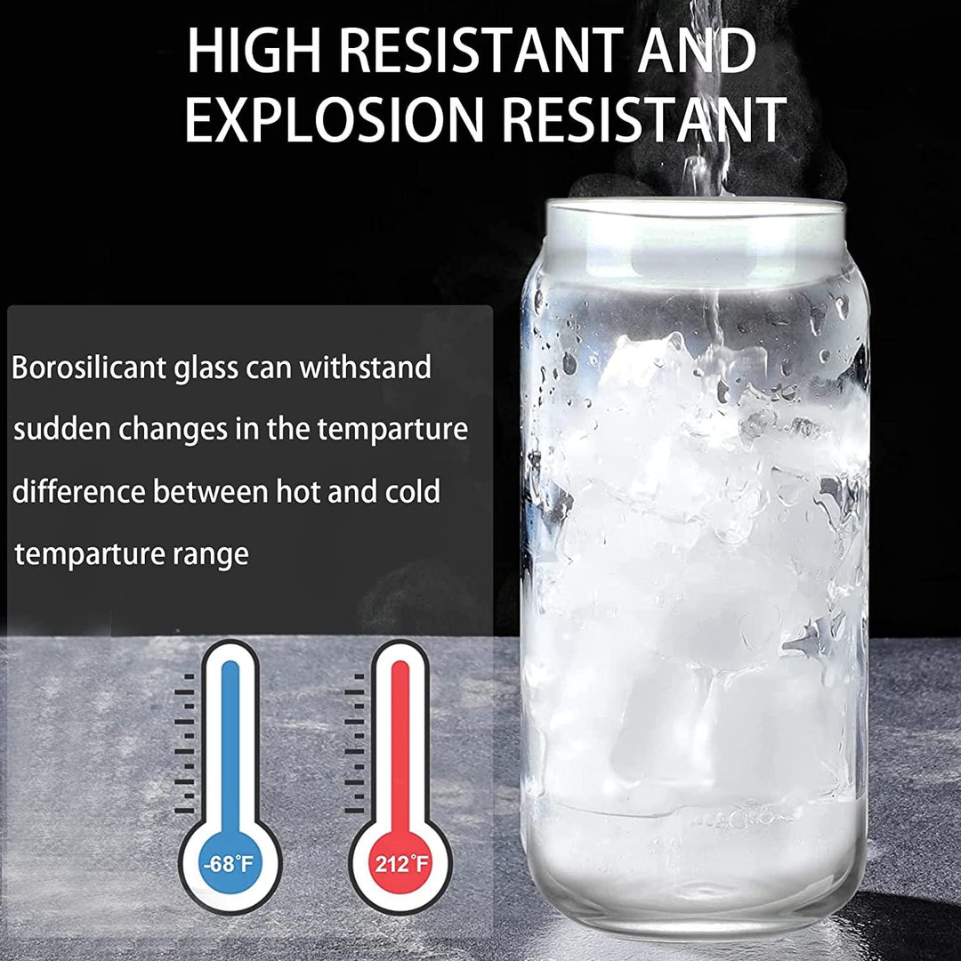 Lisslune | Elegant Can-shaped Glass Tumbler Set - 4 Premium Cups for Luxurious Drinking Experiences