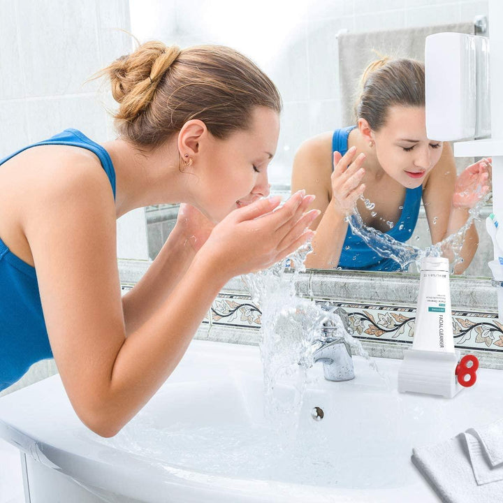 Lisslune | Automatic Toothpaste Dispenser and Toothbrush Holder - Wall-mounted Bathroom Organizer