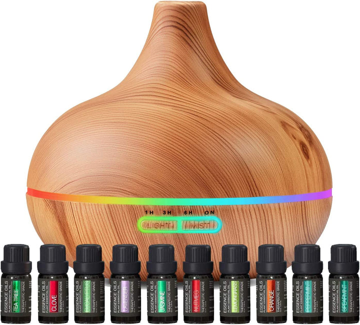 Lisslune | Ultrasound Diffuser & Top 10 Essential Oils - 400ml Diffuser
