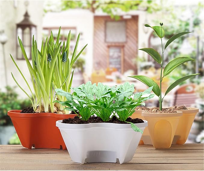 Lisslune | Stackable Plant Tower for Herbs and Vegetables – Vertical Garden Plant Pots for Indoor and Outdoor