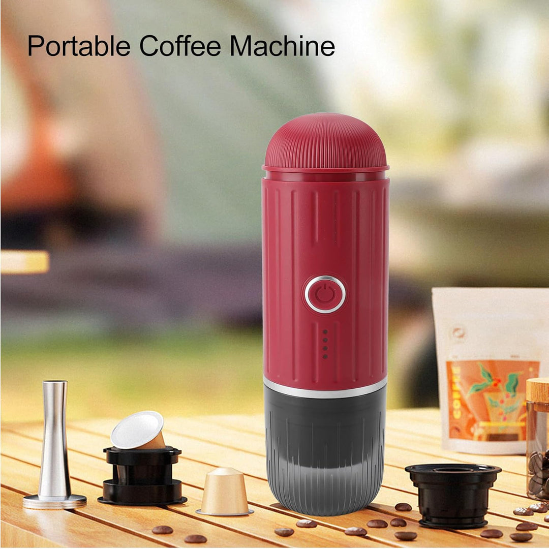 Lisslune | Self-Heating Portable Electric Espresso Maker with USB-C Charger – Compatible with Ground Coffee & Nespresso Capsules