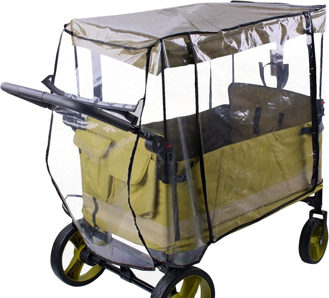 Lisslune | Stroller Rain Cover – Windproof Protective Canopy for 2-Seat & 4-Seat Carts – Venaro