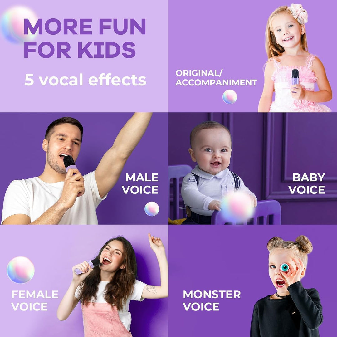 Lisslune | Portable Mini Karaoke Machine with Bluetooth Speaker & 2 Wireless Mics – Veylo