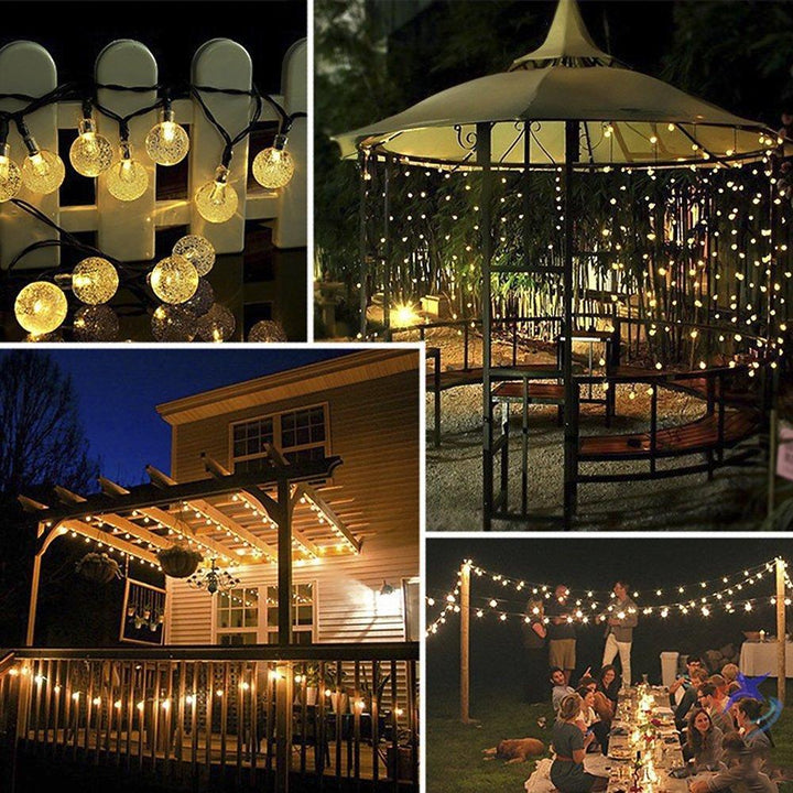 Lisslune | Solar-powered Crystal Ball String Lights