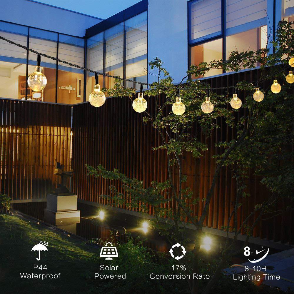 Lisslune | Solar-powered Crystal Ball String Lights
