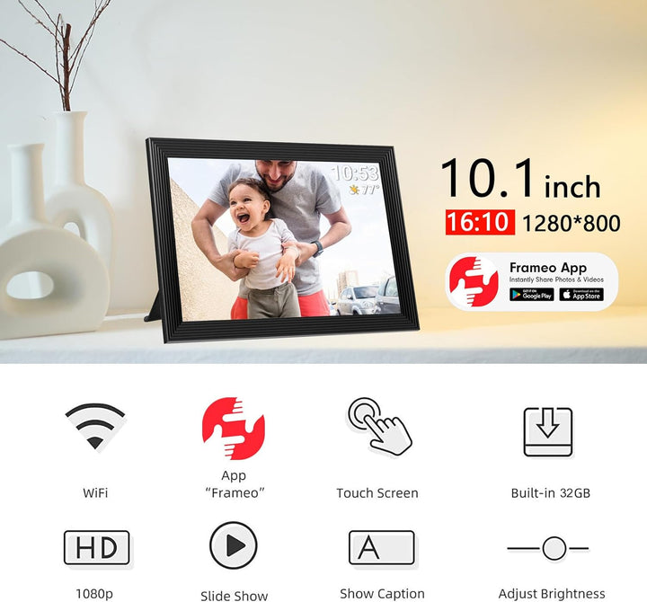 Lisslune | High-Resolution Digital Photo Frame Top-Rated Electric Picture Frame with Video Playback and Camera Features