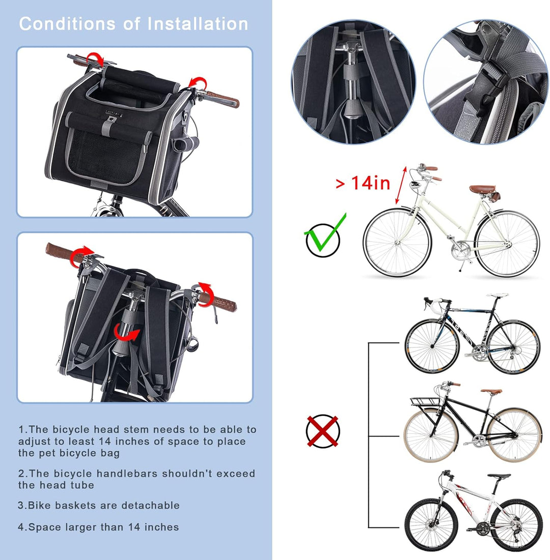 Lisslune | Max – Pet Bike Basket for Dogs & Cats