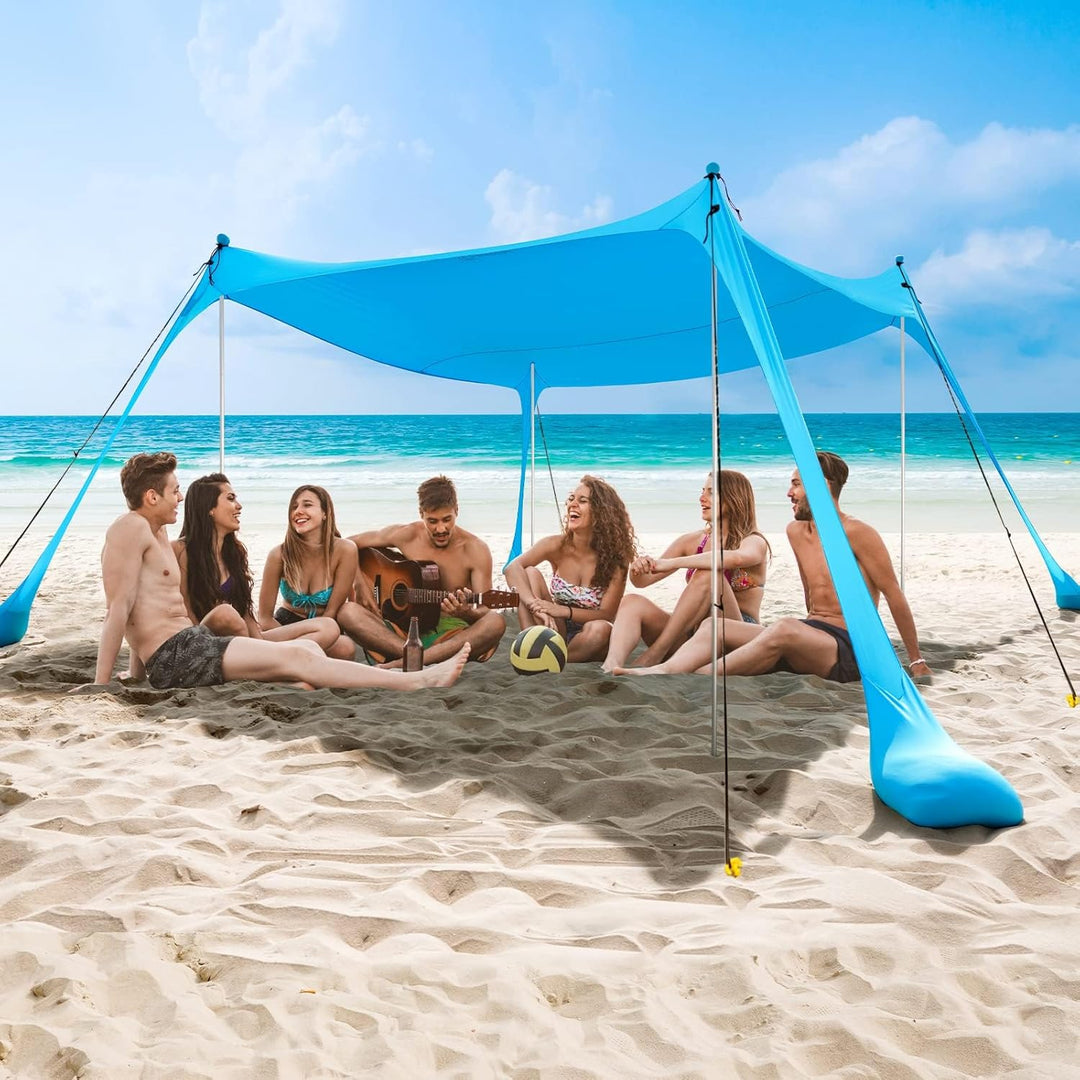 Lisslune | UPF50+ Family Beach Tent with Aluminium Poles and Sand Anchors