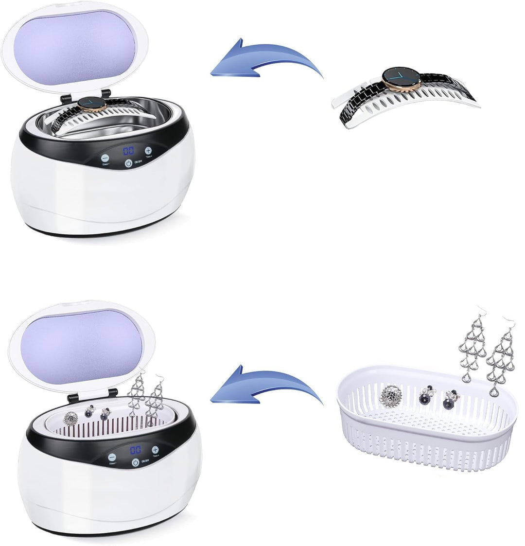 Lisslune | Ultrasonic Jewellery Cleaner 650ml with Watch Holder – ShineMate