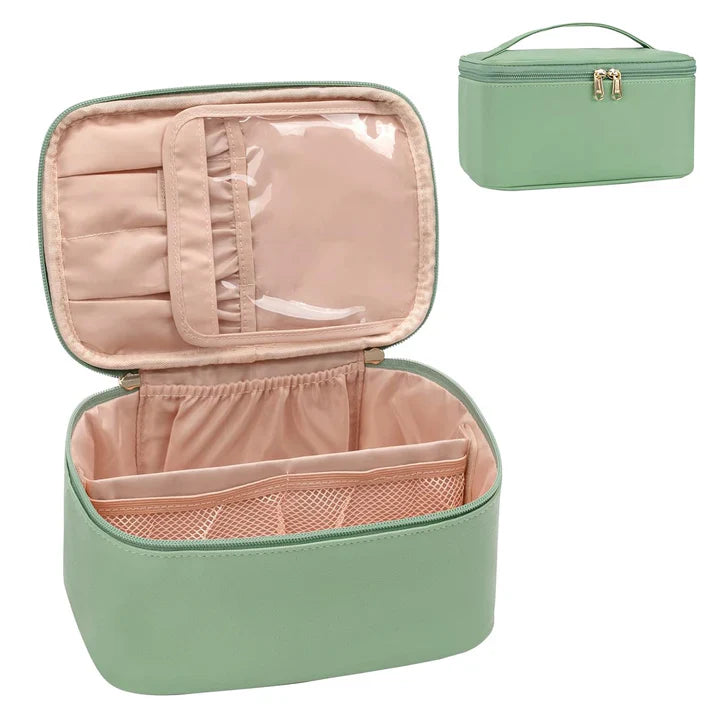 Lisslune | Practical Make-up Organizer for Traveling | With Compartments and Dividers