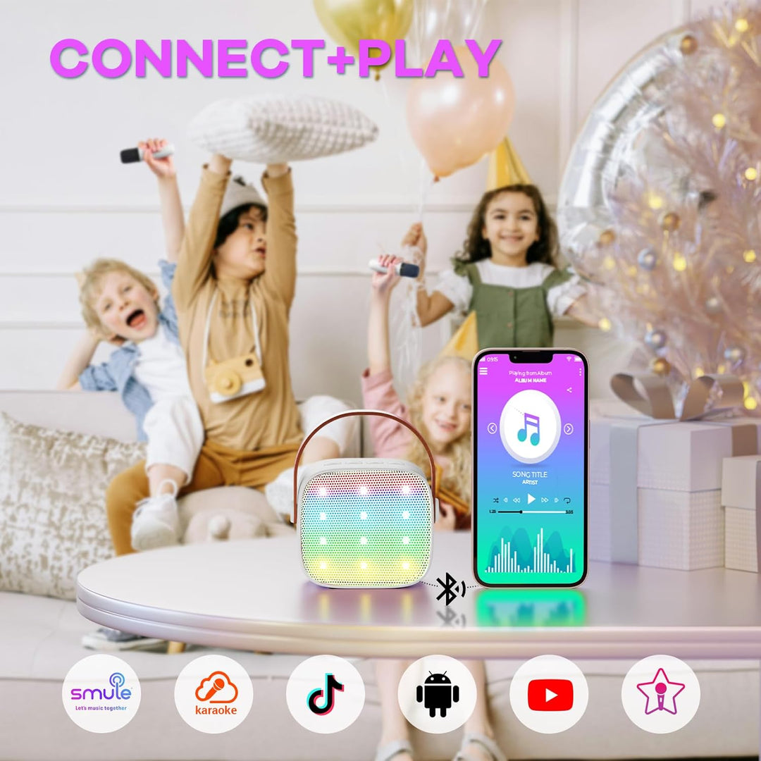 Lisslune | Portable Mini Karaoke Machine with Bluetooth Speaker & 2 Wireless Mics – Veylo