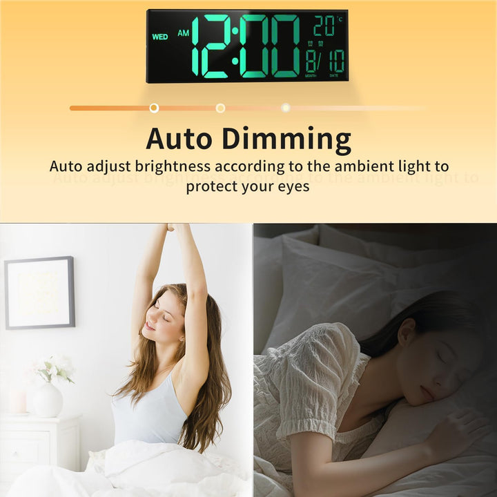 Lisslune | 16-Inch RGB Digital Wall & Desk Alarm Clock with Remote – Lumeris