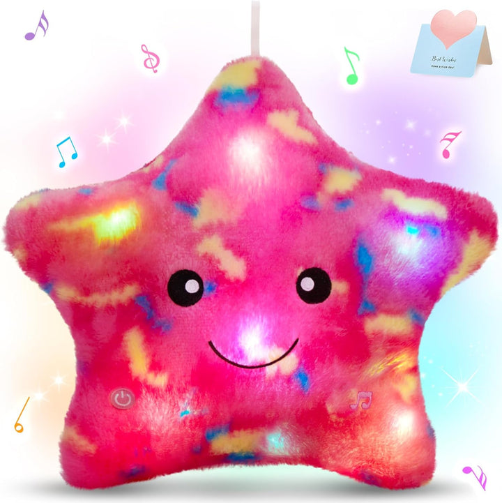 Lisslune | StarGlow Plush Night Light – Soft Stuffed Animal with Music and Light