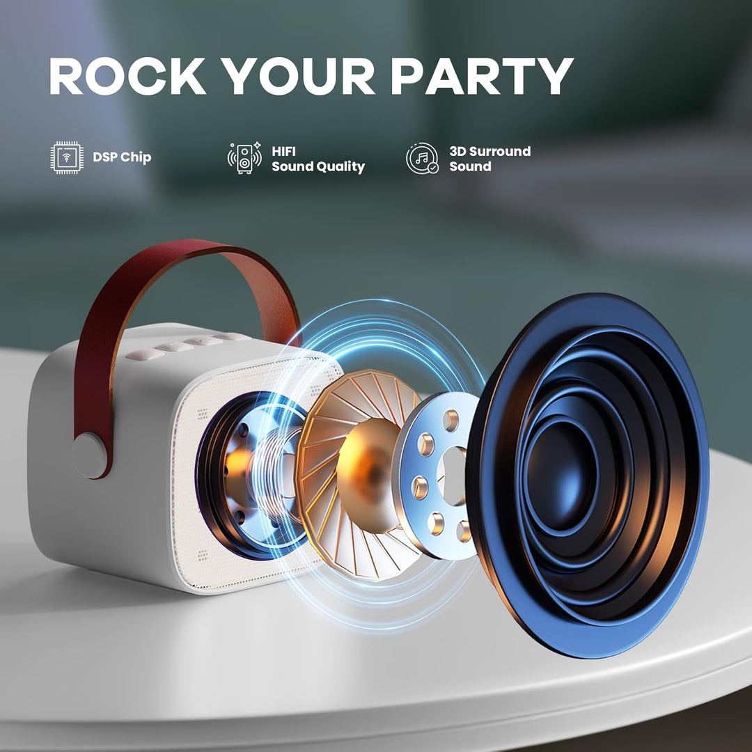 Lisslune | Portable Mini Karaoke Machine with Bluetooth Speaker & 2 Wireless Mics – Veylo